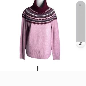 Cynthia Rowley Women's Pink Qnd Purplw Fair Isle Sweater - Size Medium